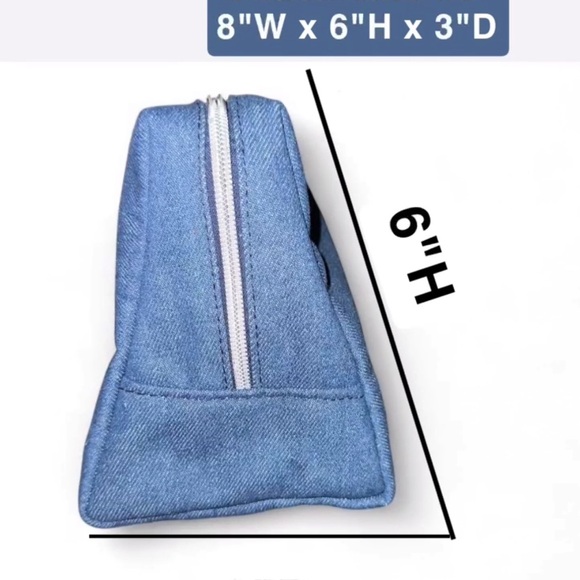 Juicy Couture Blue Denim Cosmetics Bag w/ Bonus Travel Bottle - Picture 8 of 12